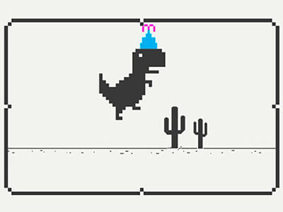 Google Jeu du Dinosaure Édition Anniversaire